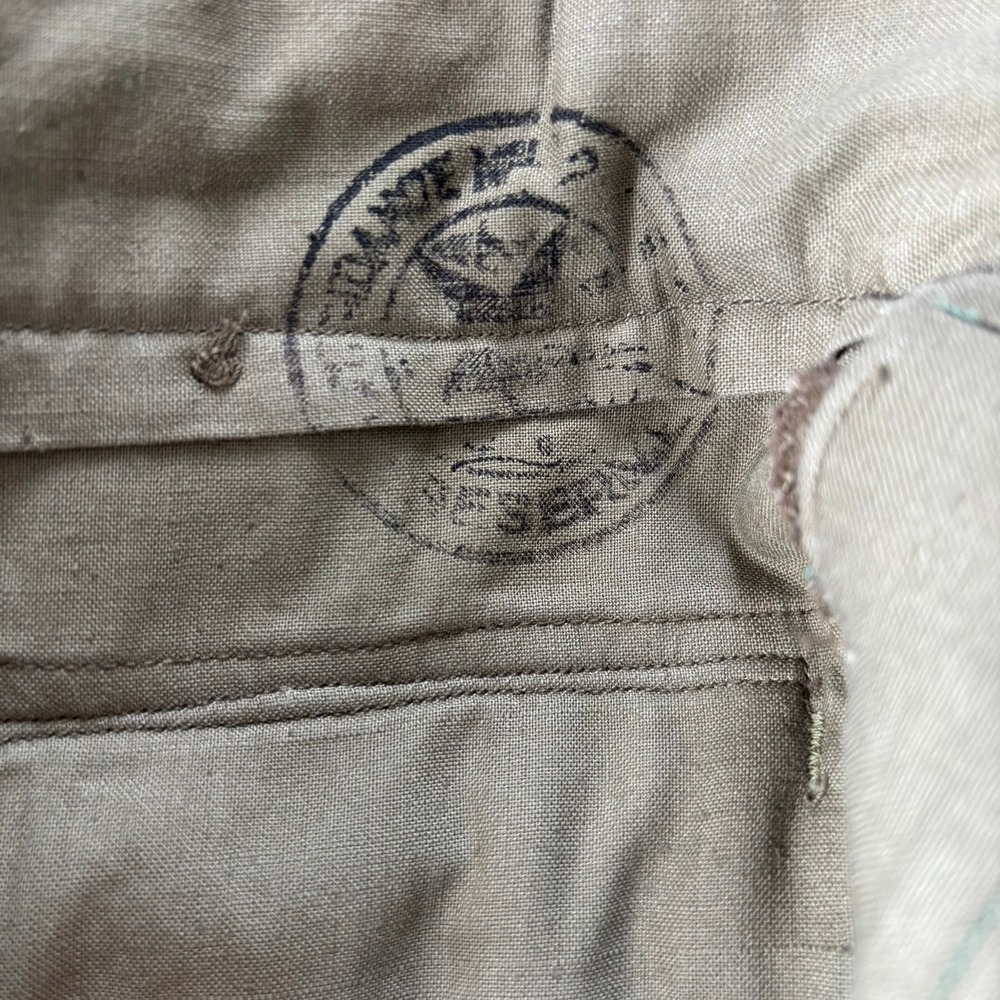 Vintage 50s French Wool Military Field Pants Trousers 32X27 Brown Cold Weather - Picture 3 of 9